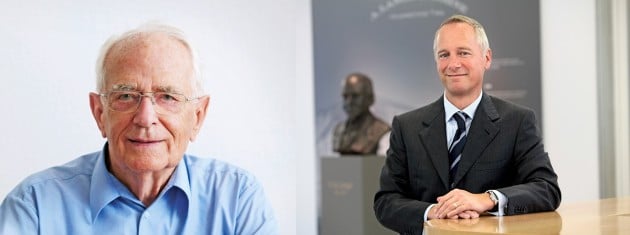 (od lewej) Walter Lange i Wilhelm Schmid (CEO)