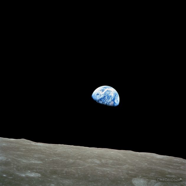 widok ziemi z orbity księżyca, misja Apollo 8 / foto: wikipedia.org