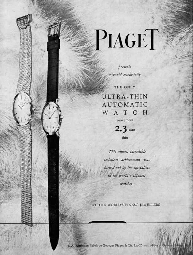 Reklama Piaget z lat 60. XX wieku