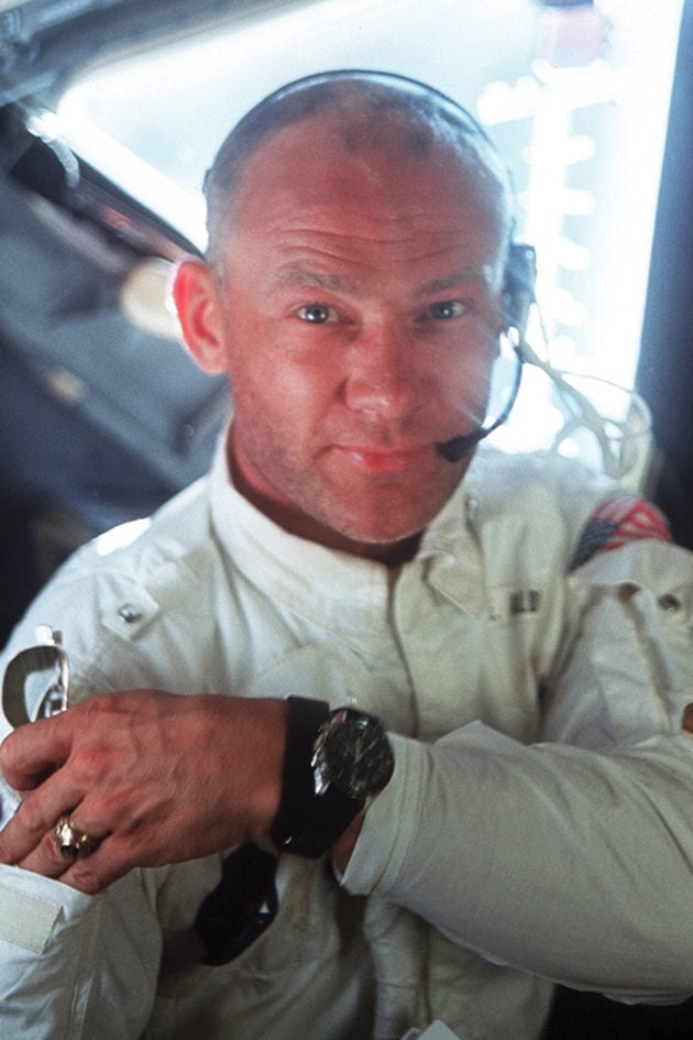 Buzz Aldrin z Omegą Speedmaster