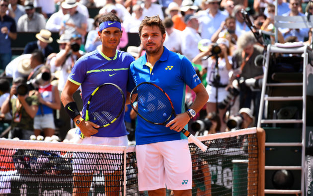 Rafael Nadal (po lewje) i Stanislas Wawrinka / foto: rolandgarros.com