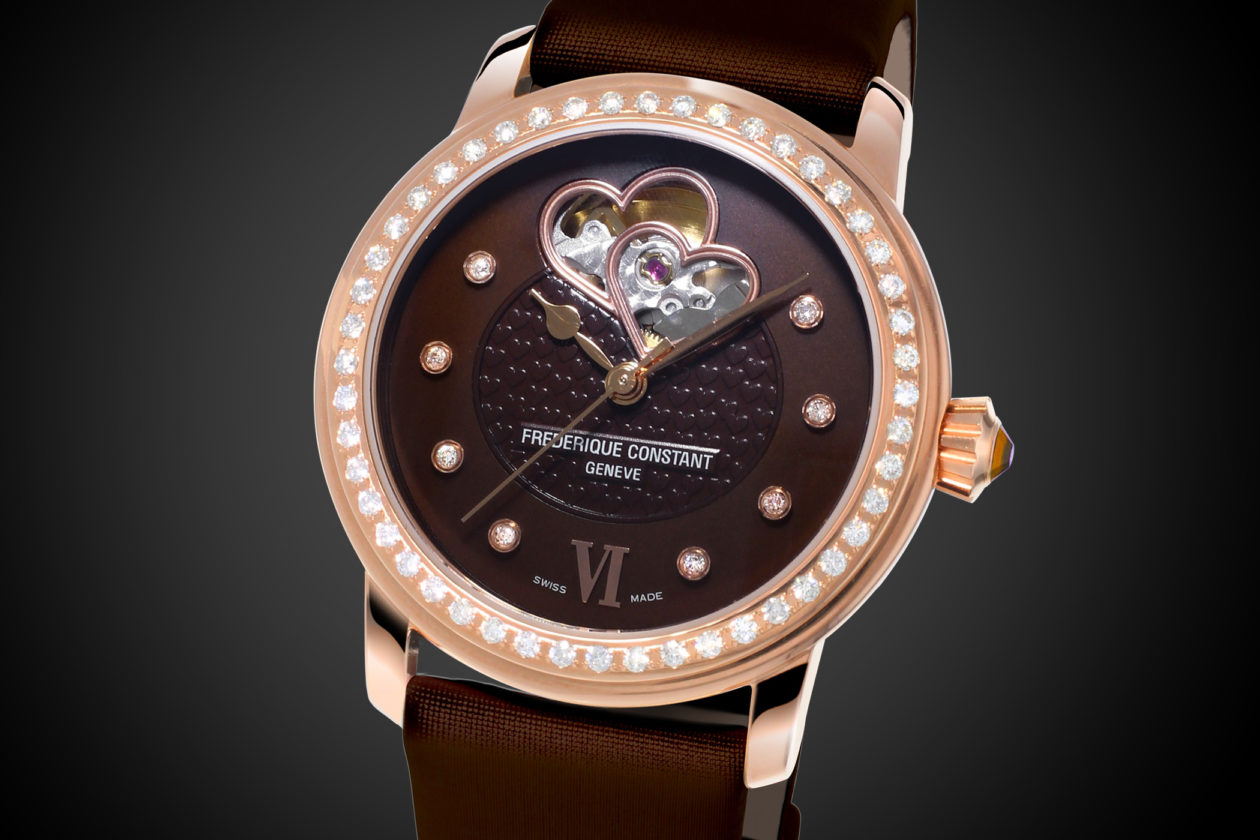 Frederique Constant - Double Heartbeat Chocolate Diamon Pavee