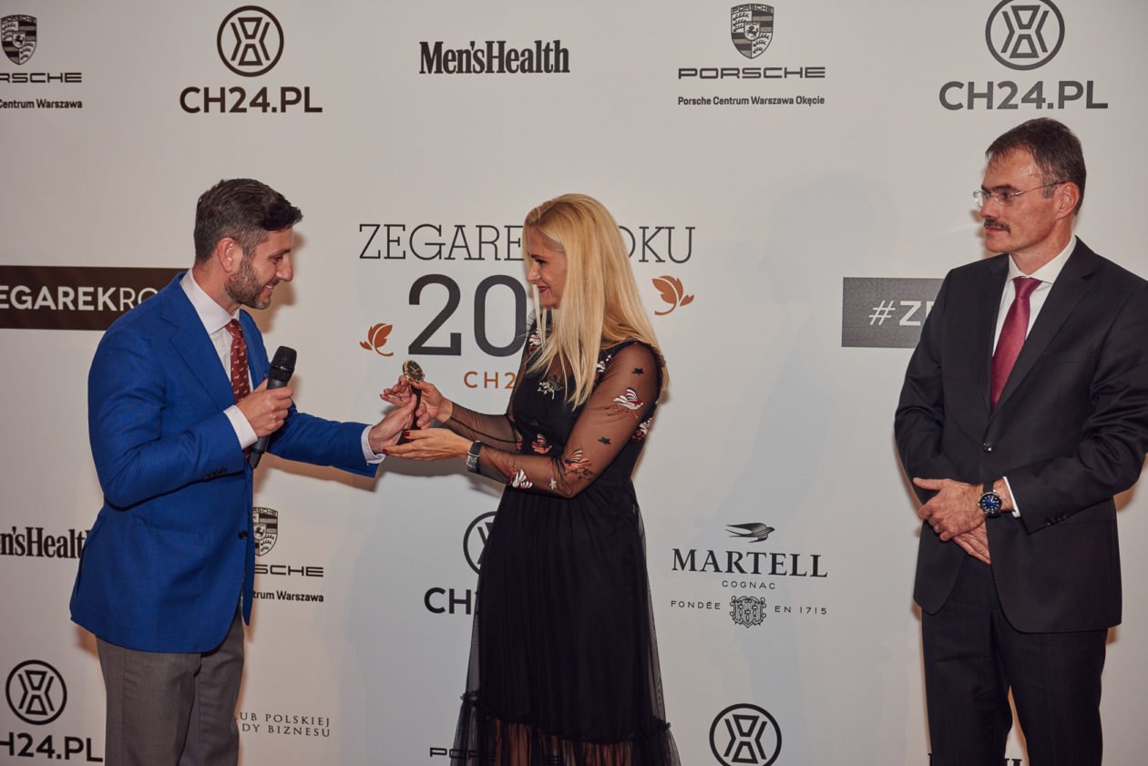 Jakub Filip Szymaniak, Agnieszka Ławniczak (Brand Manager Tissot) i Daniel Niklaus (CFO Tissot)