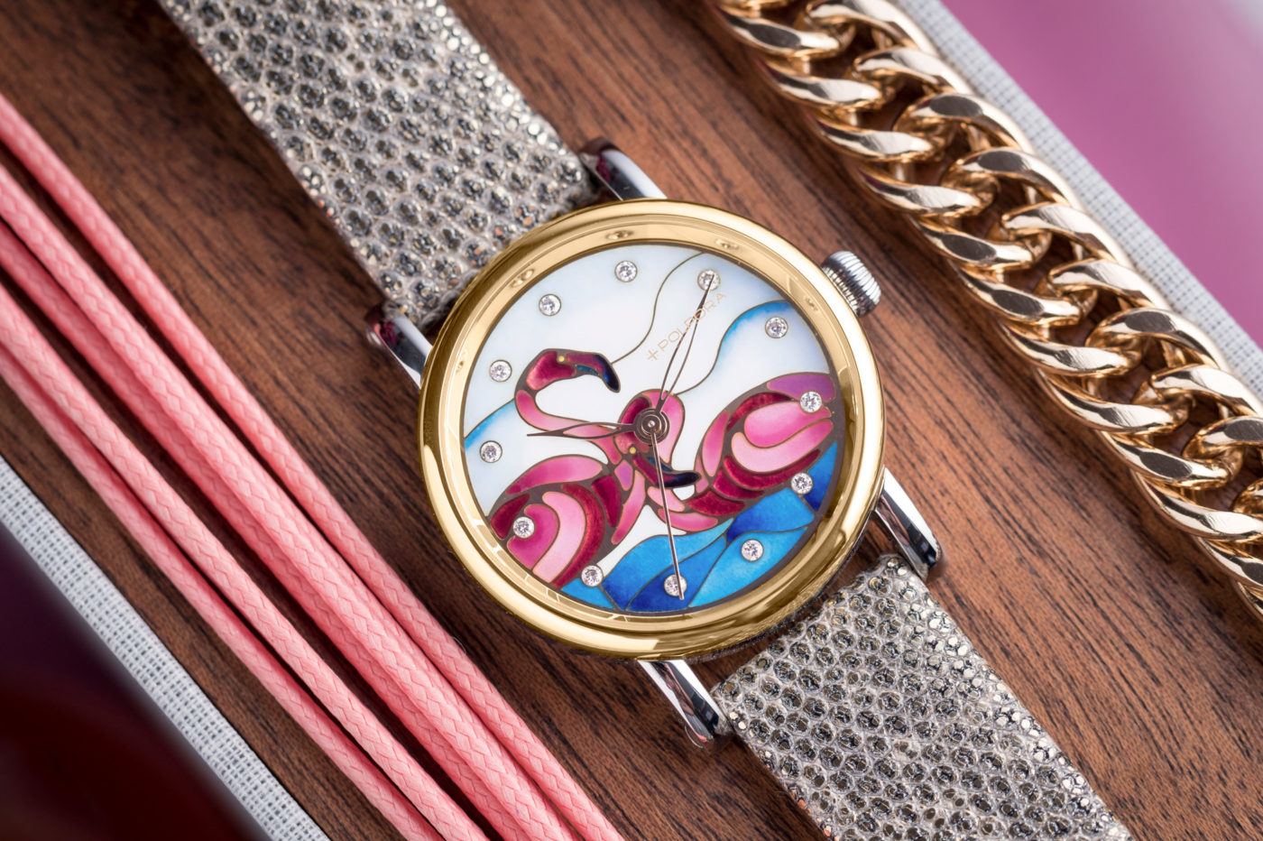 Polpora Flamingi – polski zegarek ze światowej klasy emaliowaną tarczą [dostępność, cena]