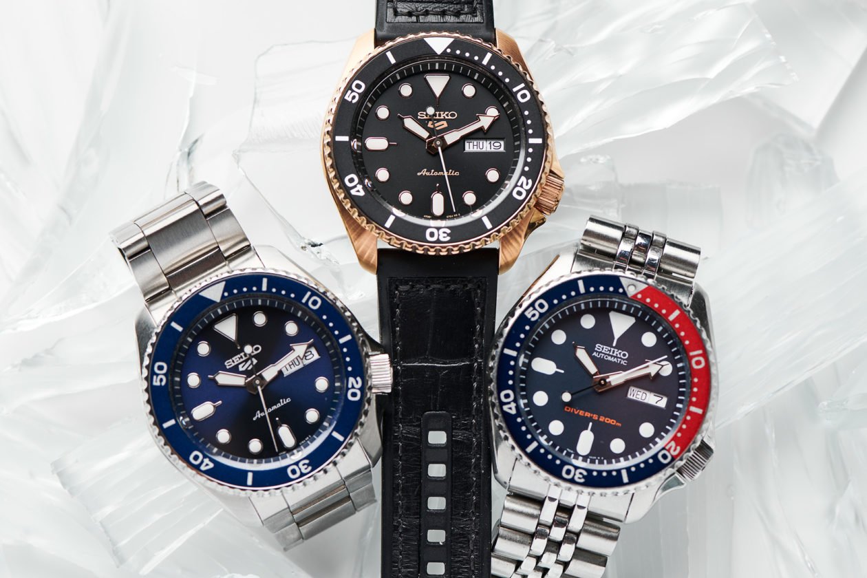 Seiko SKX009 "Pepsi" (po prawej) i 5 Sports