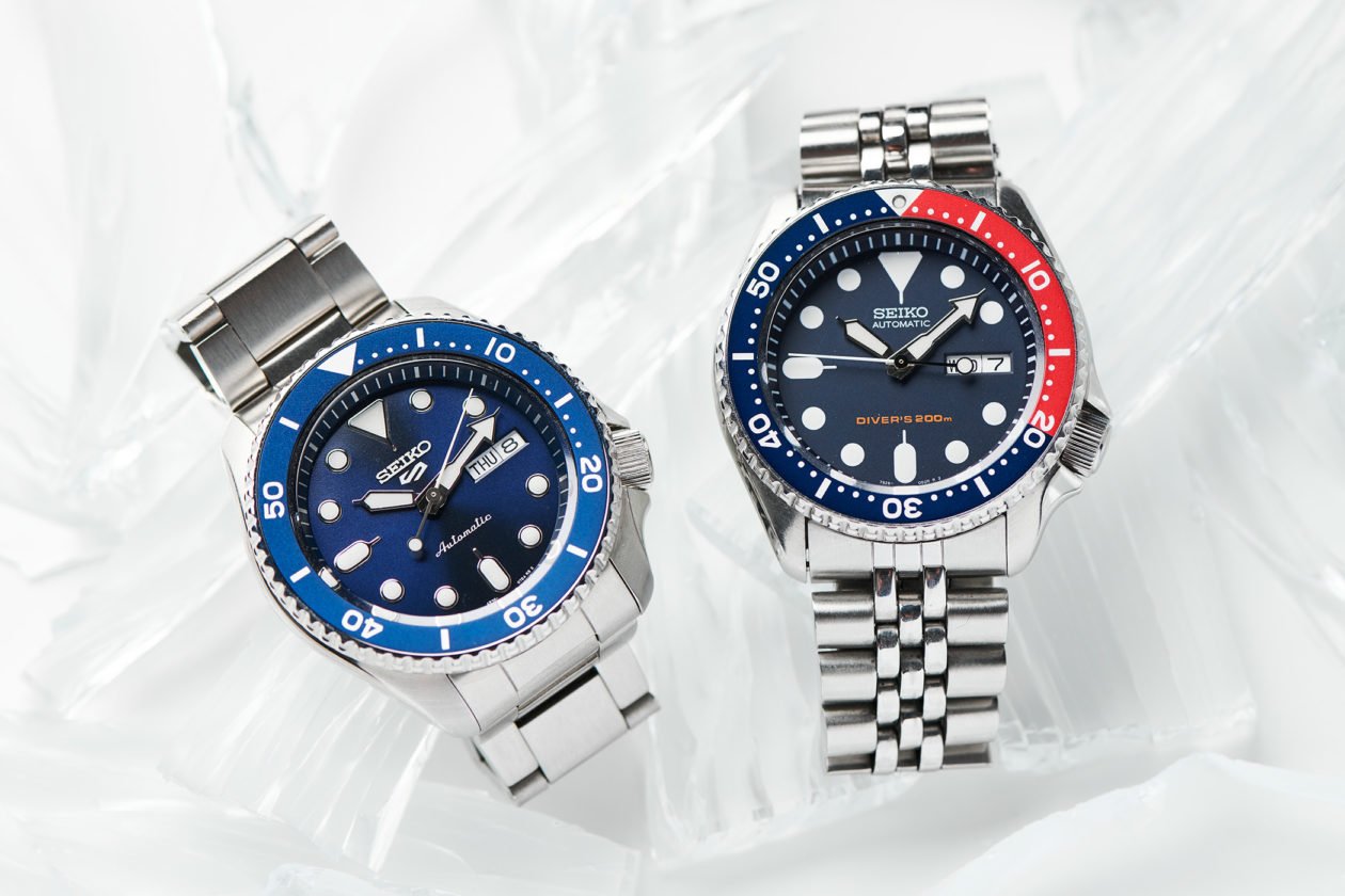 Seiko SKX009 "Pepsi" (po prawej) i 5 Sports