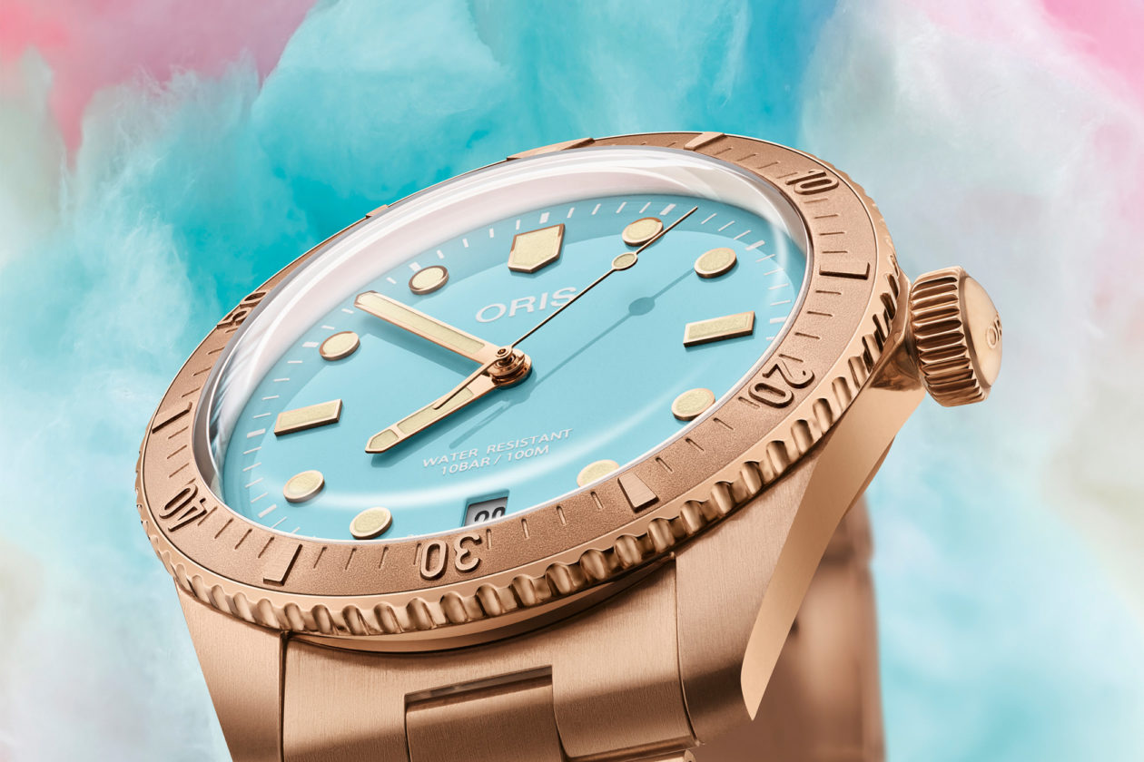 Oris Divers Sixty-Five "Cotton Candy"