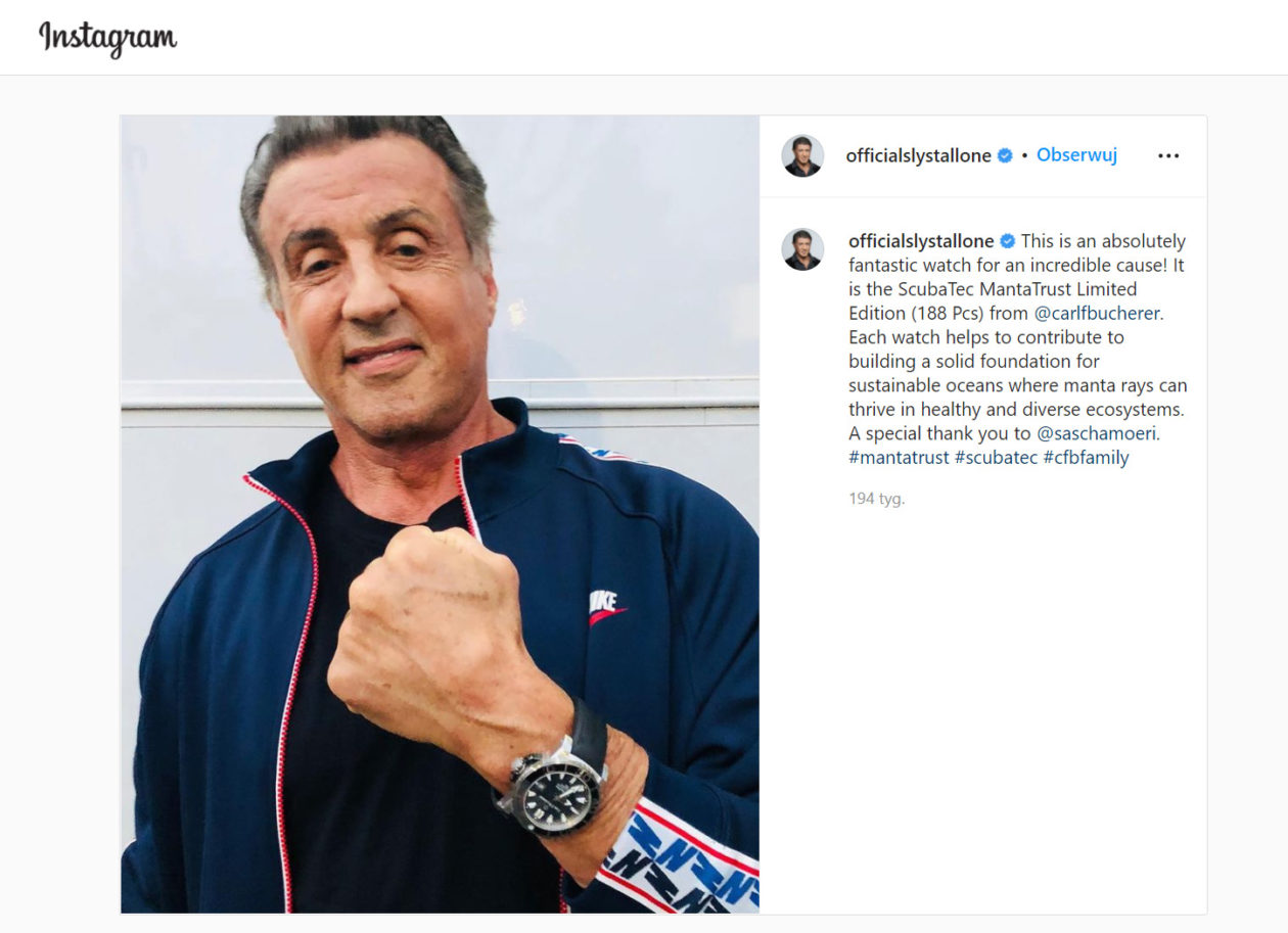 Sylvester Stallone & Carl F. Bucherer / foto: Instagram