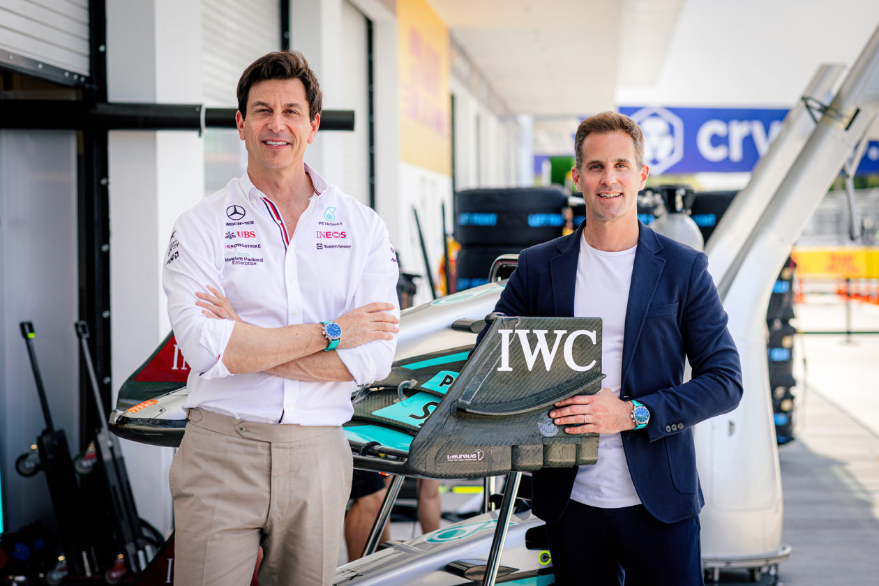 od lewej: Toto Wolff (Team Principal & CEO of the Mercedes-AMG Petronas) i Christoph Grainger-Herr, (CEO IWC Schaffhausen)