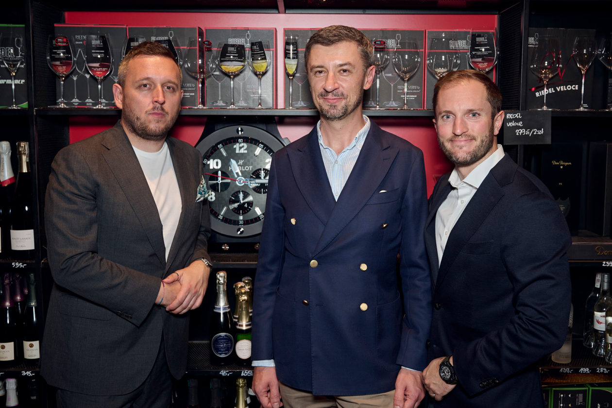 od prawej: Jules Bolle (Marketing Manager Hublot), Tomasz Kiełtyka (CH24) i Łukasz Doskocz (CH24)