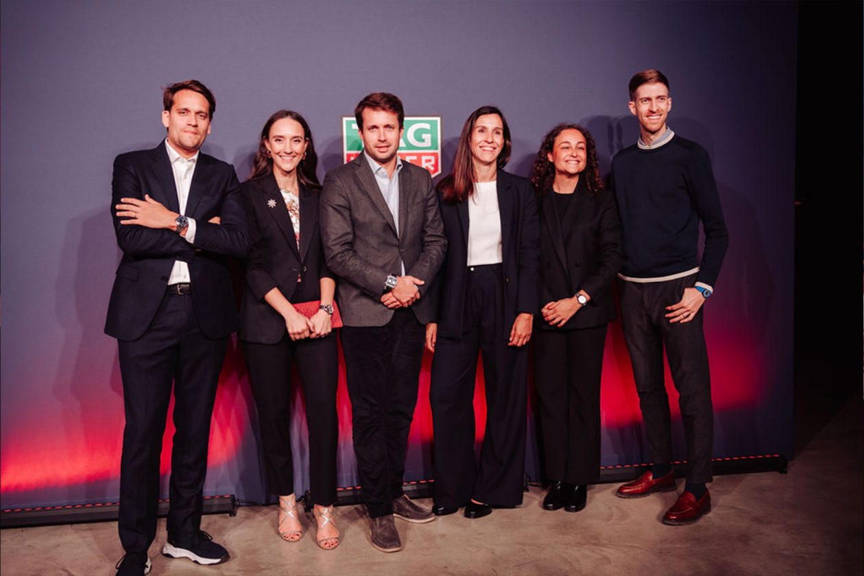 Przedstawiciele marki TAG Heuer: Baptiste Deheunynck, Justine Malirat, Paul Boissonnet, Muriel Grolleau, Victoire Genty, Ethan Freer