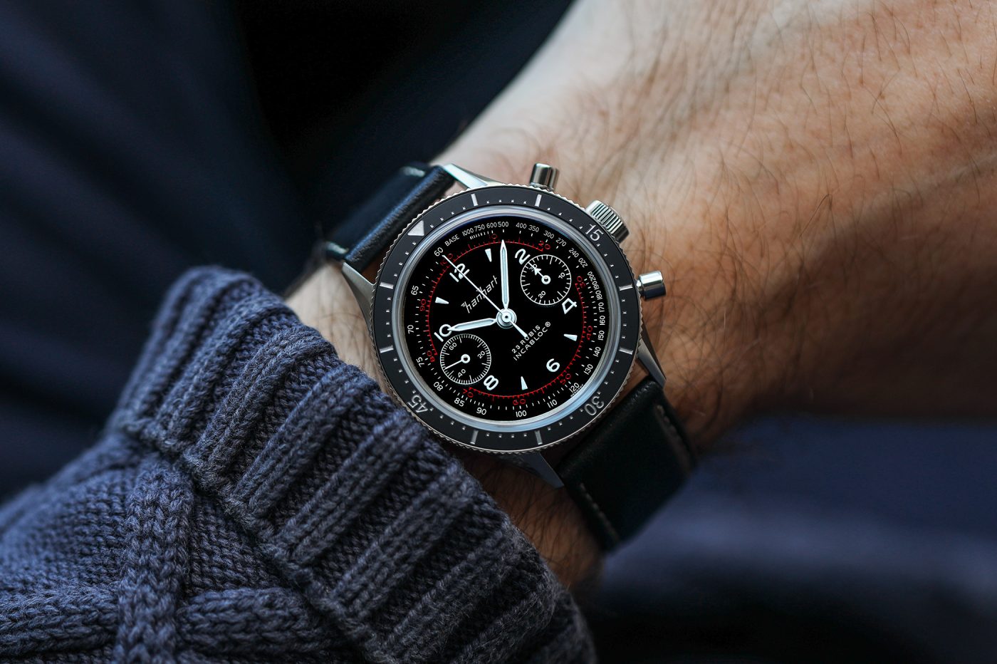 Hanhart 415 ES Pure – chronograf w stylu military-vintage