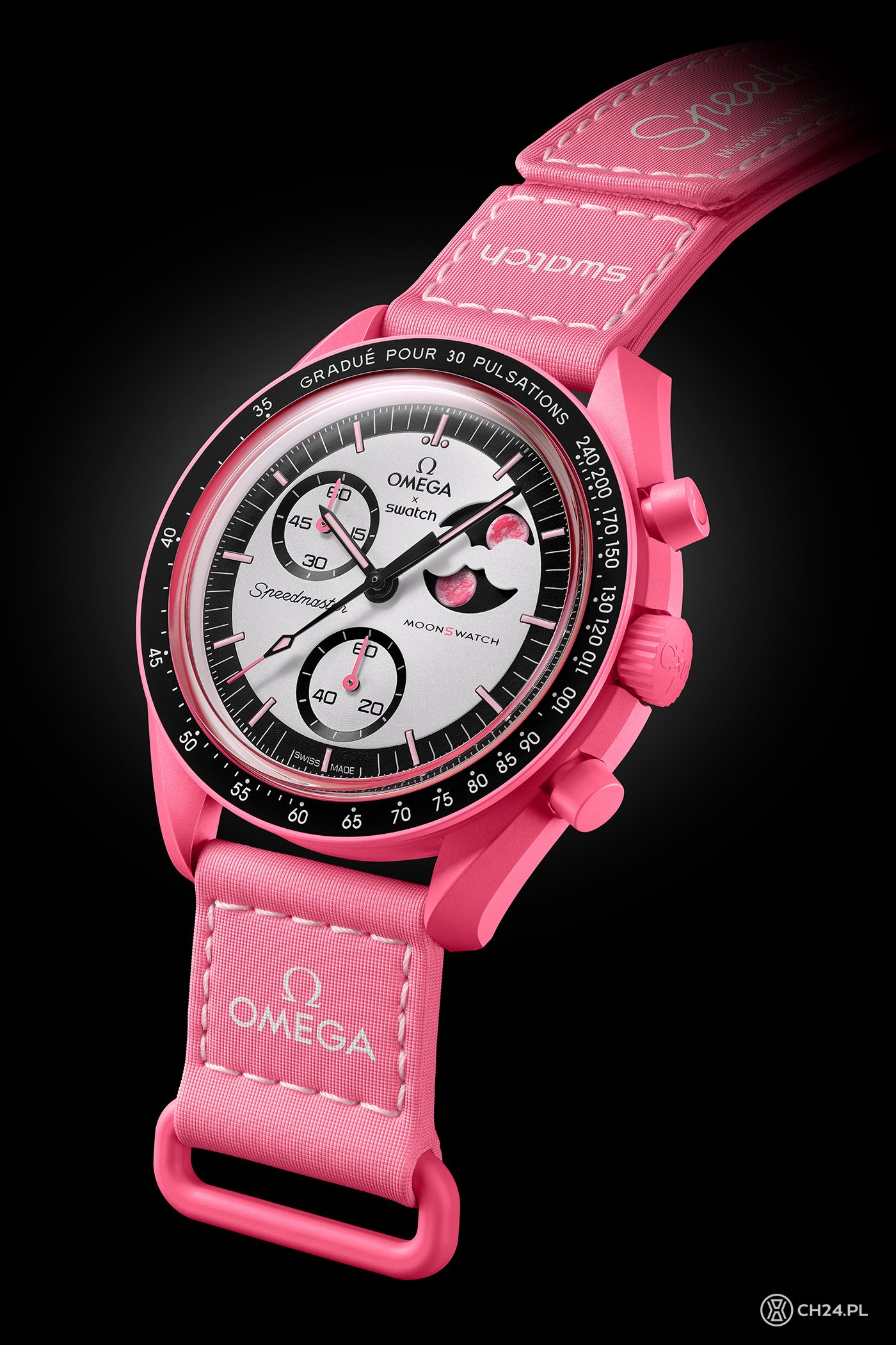 激安アウトレット通販 MoonSwatch Swatch x Omega Mission Moonphase Pink The To 時計