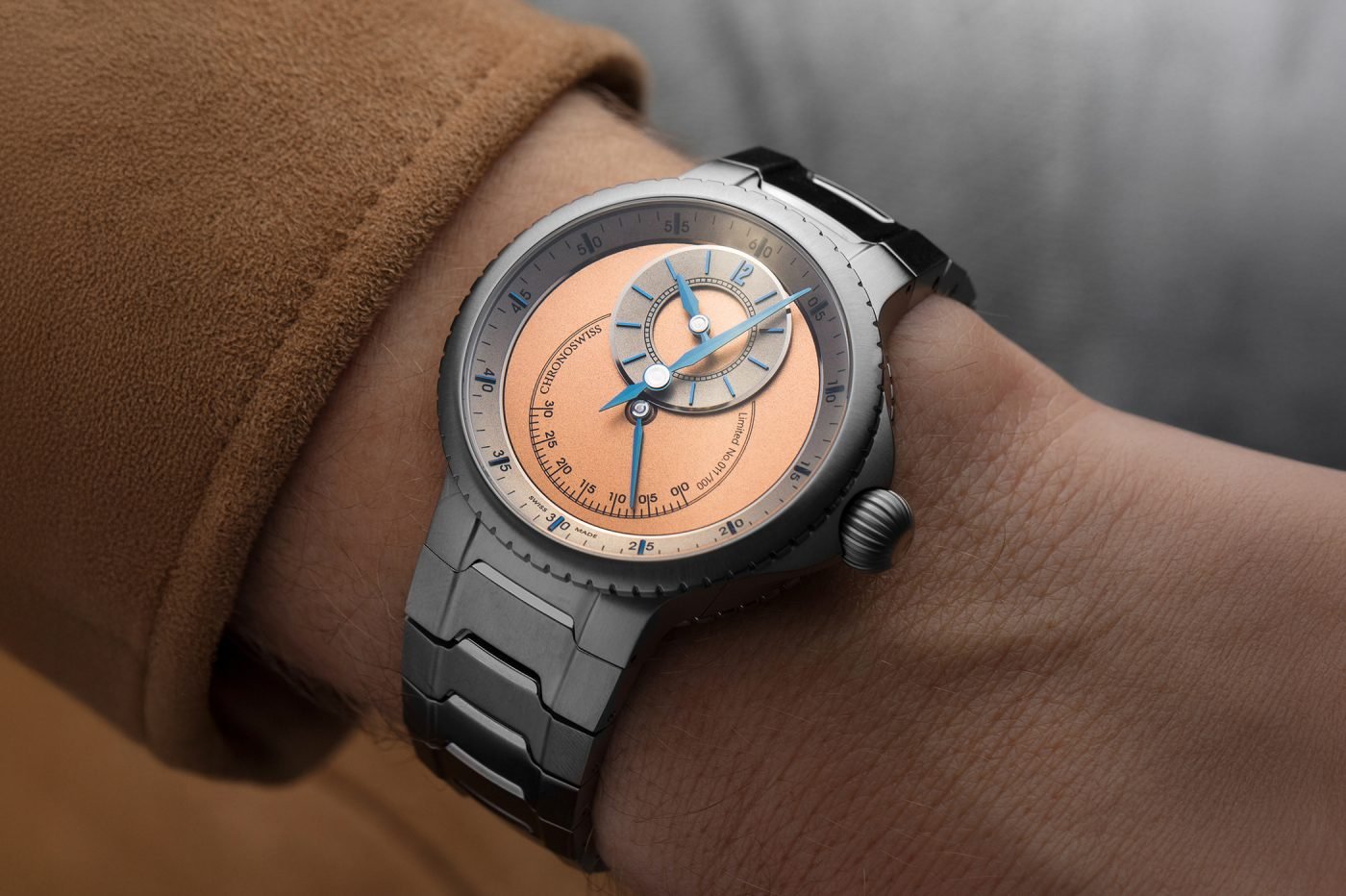 Chronoswiss Pulse One Sand i Pulse One Blue z tarczą regulatora