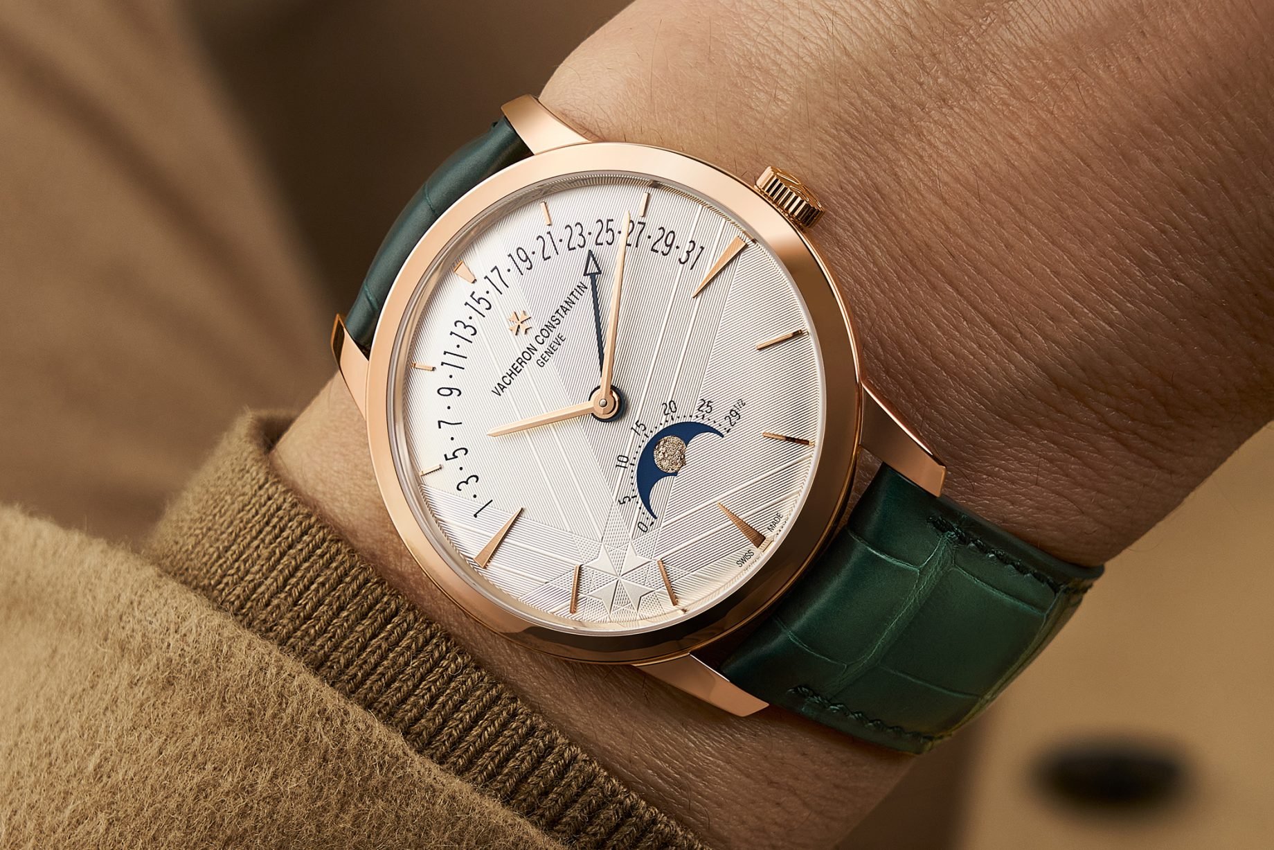 Vacheron Constantin Patrimony Moon Phase Retrograde Date w różowym złocie