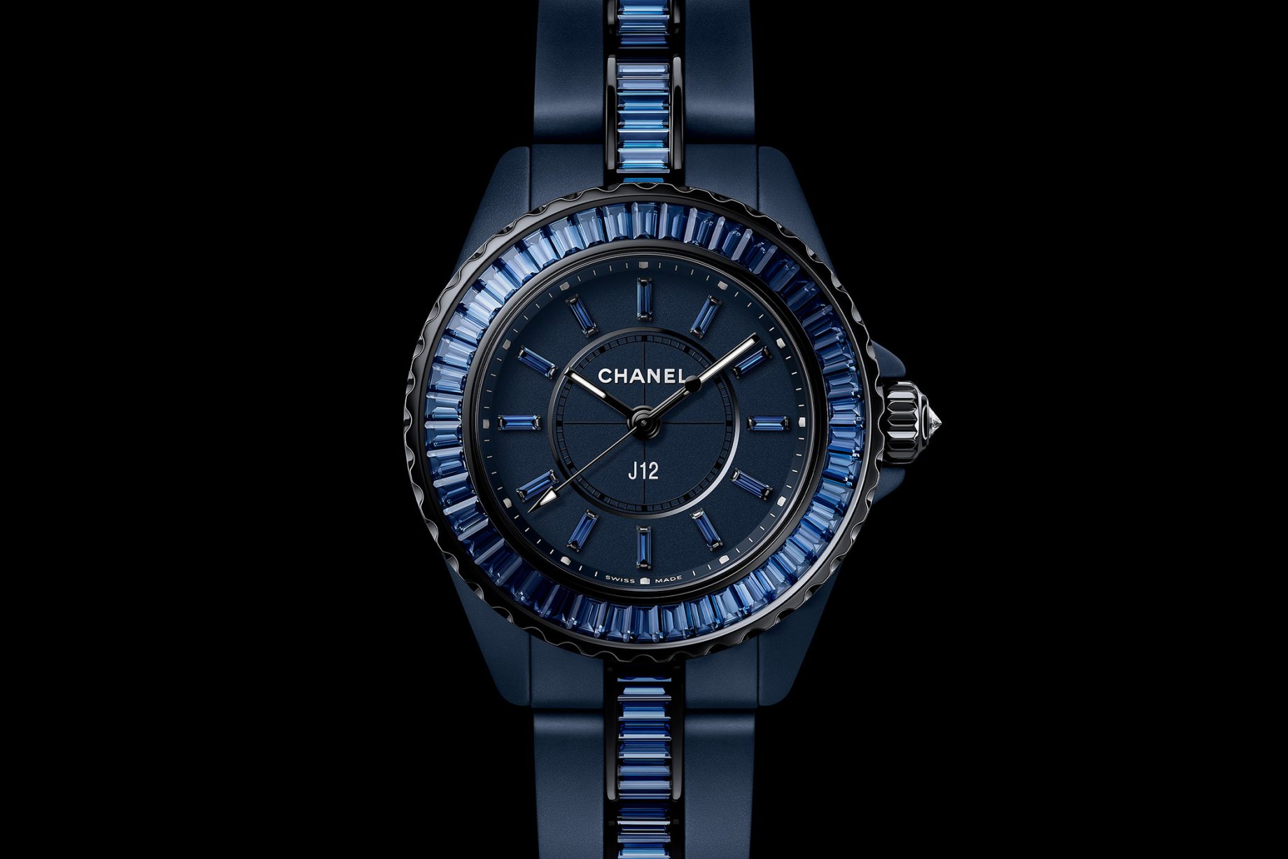 Chanel J12 Bleu 28 mm Sapphires