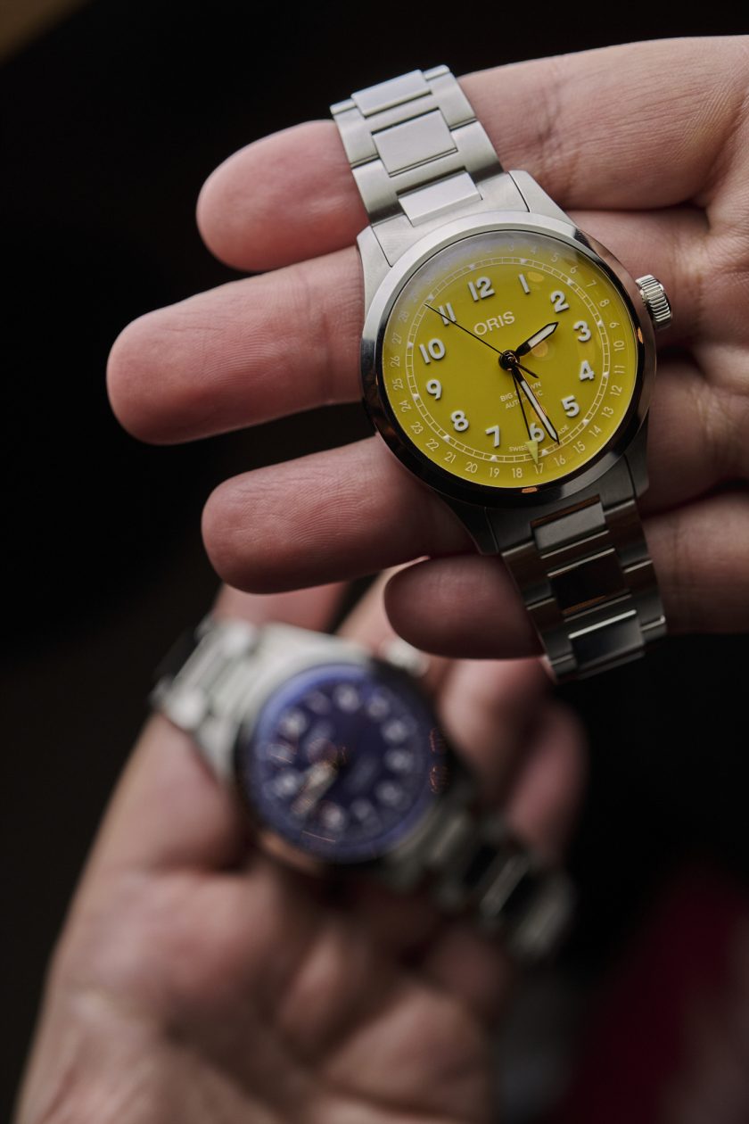 Oris Big Crown Pointer Date - z granatową i żółtą tarczą