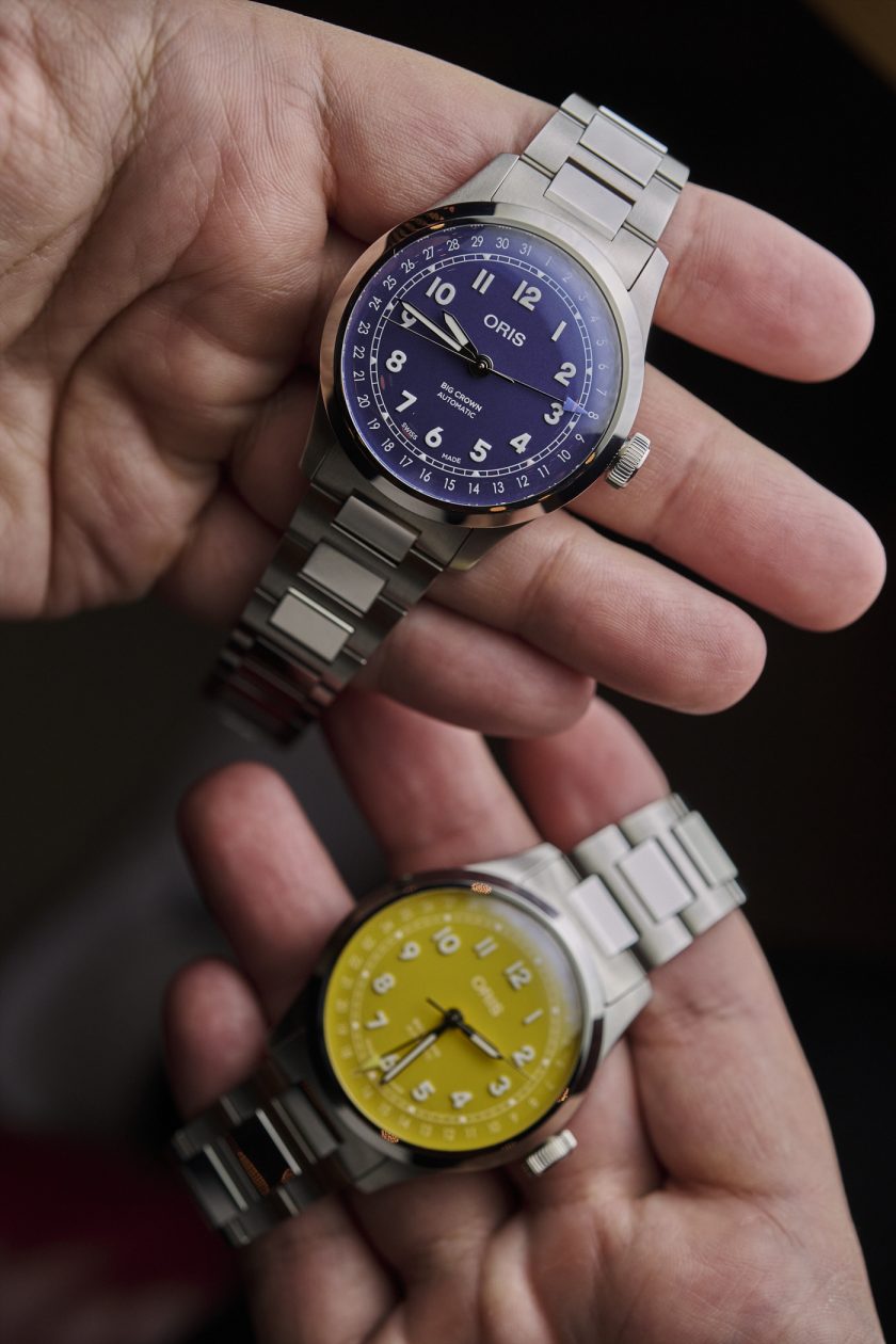 Oris Big Crown Pointer Date - z granatową i żółtą tarczą
