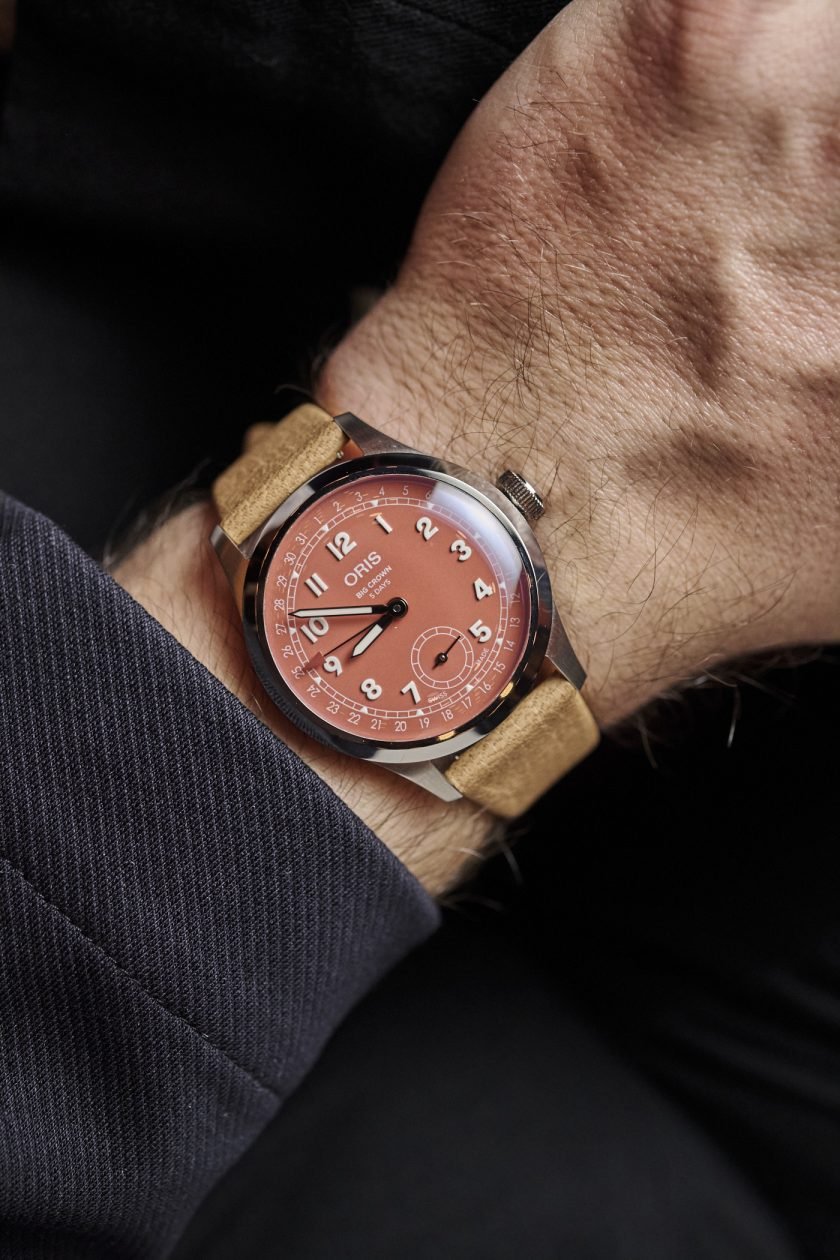 Oris Big Crown Pointer Date Calibre 403 z różową tarczą