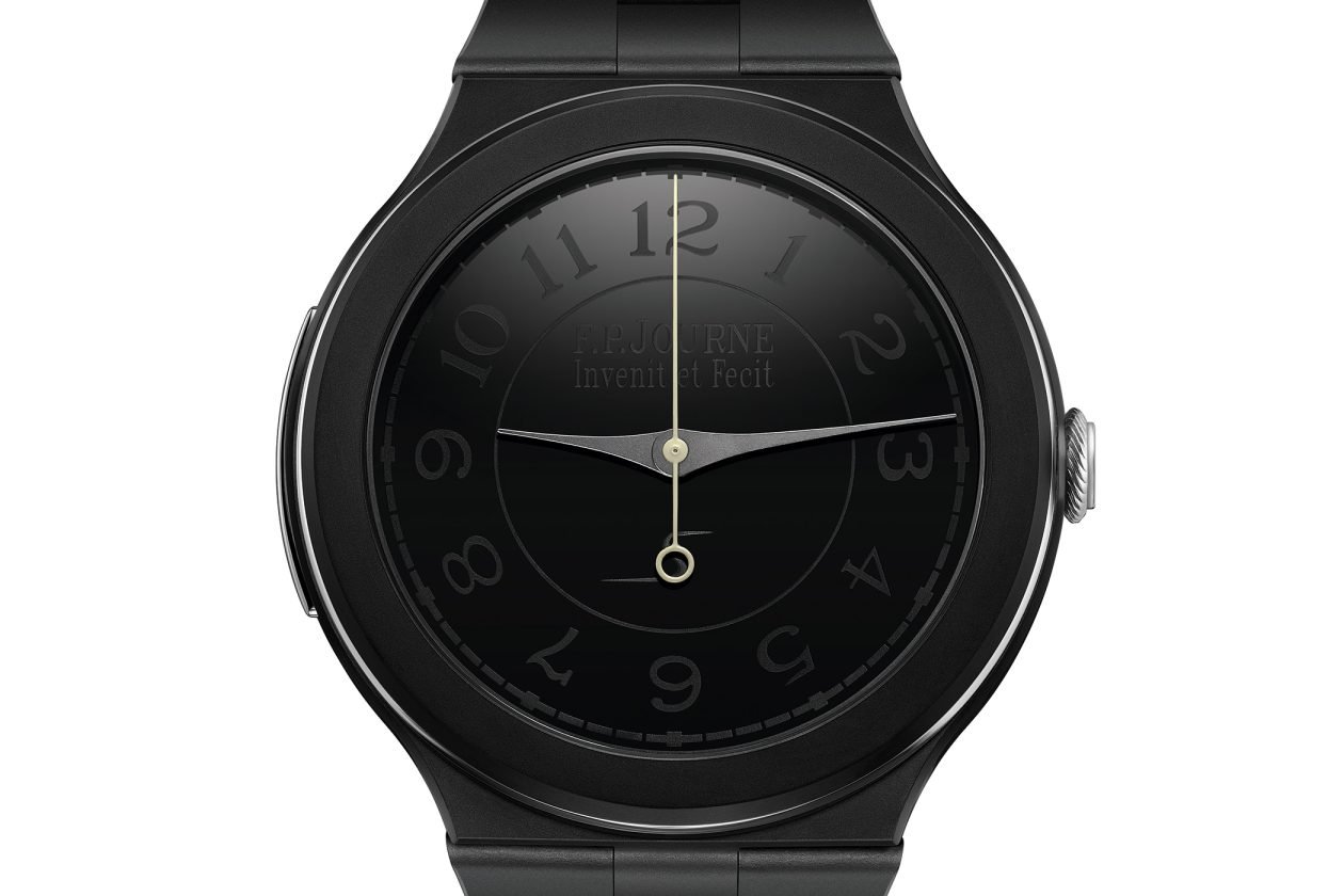 czarna na wskroś tarcza Chronomètre Furtif