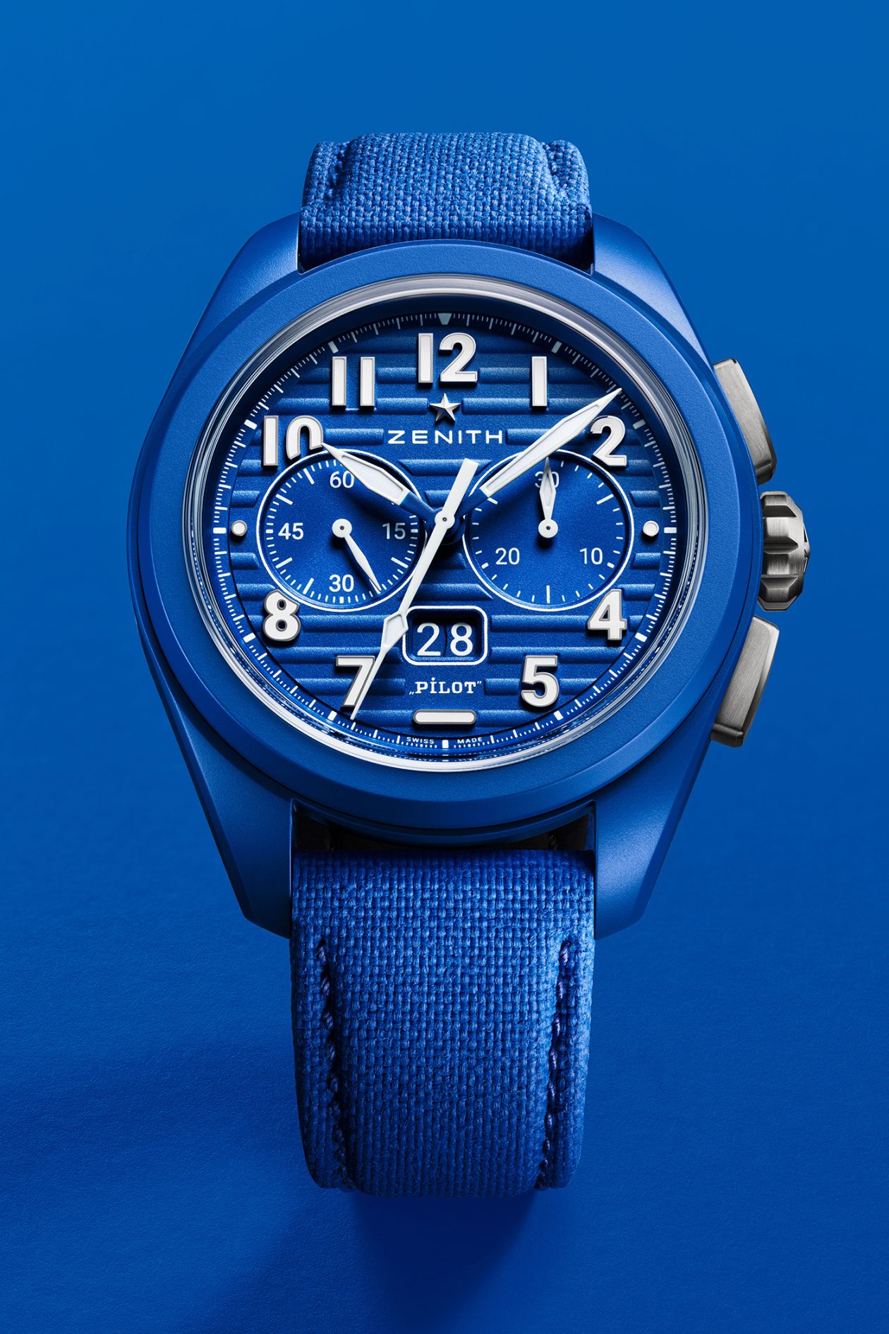 Zenith Blue Ceramic Pilot Big Date Flyback 160th Anniversary Edition