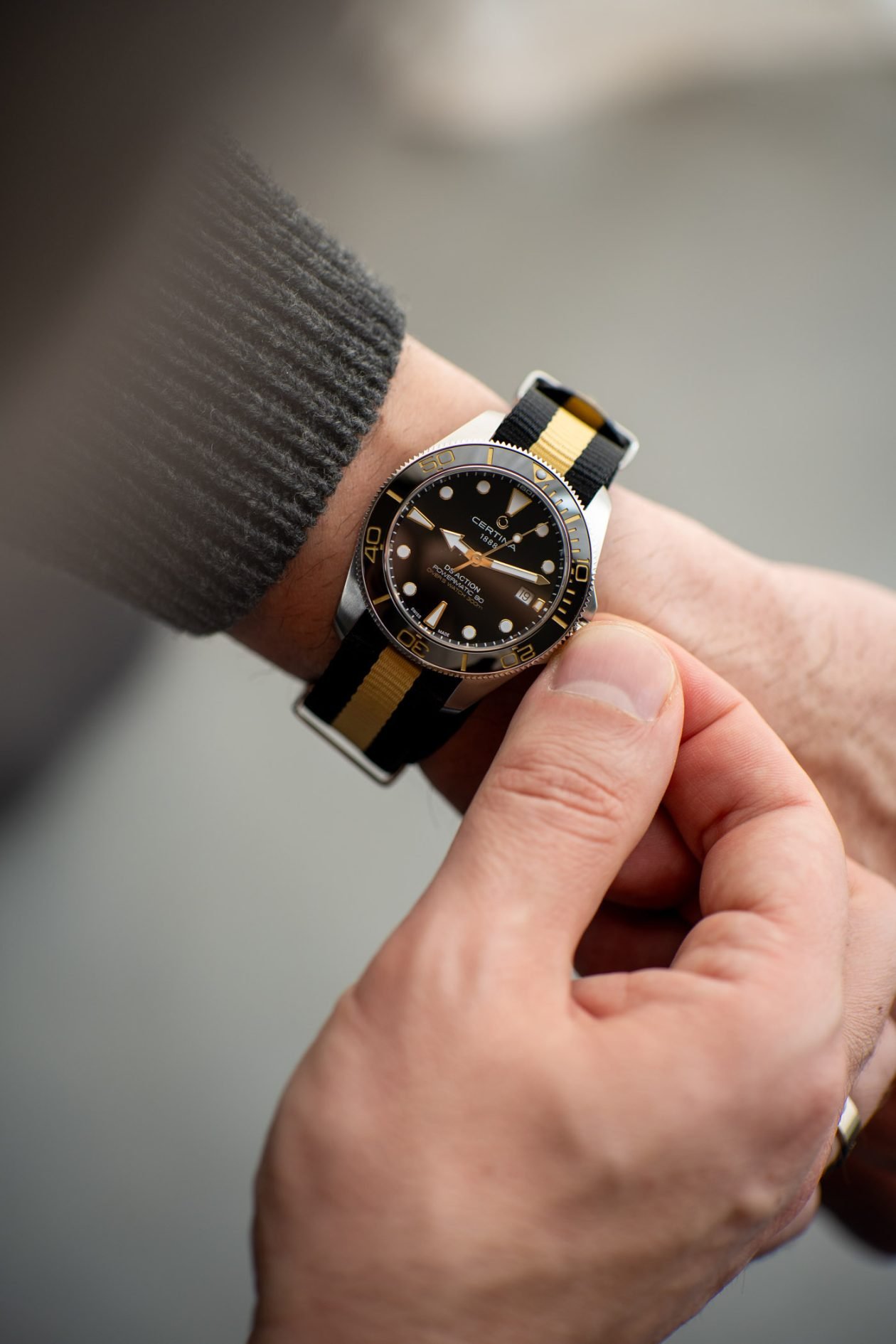 Certina DS Action Diver 40,5 mm na ręce
