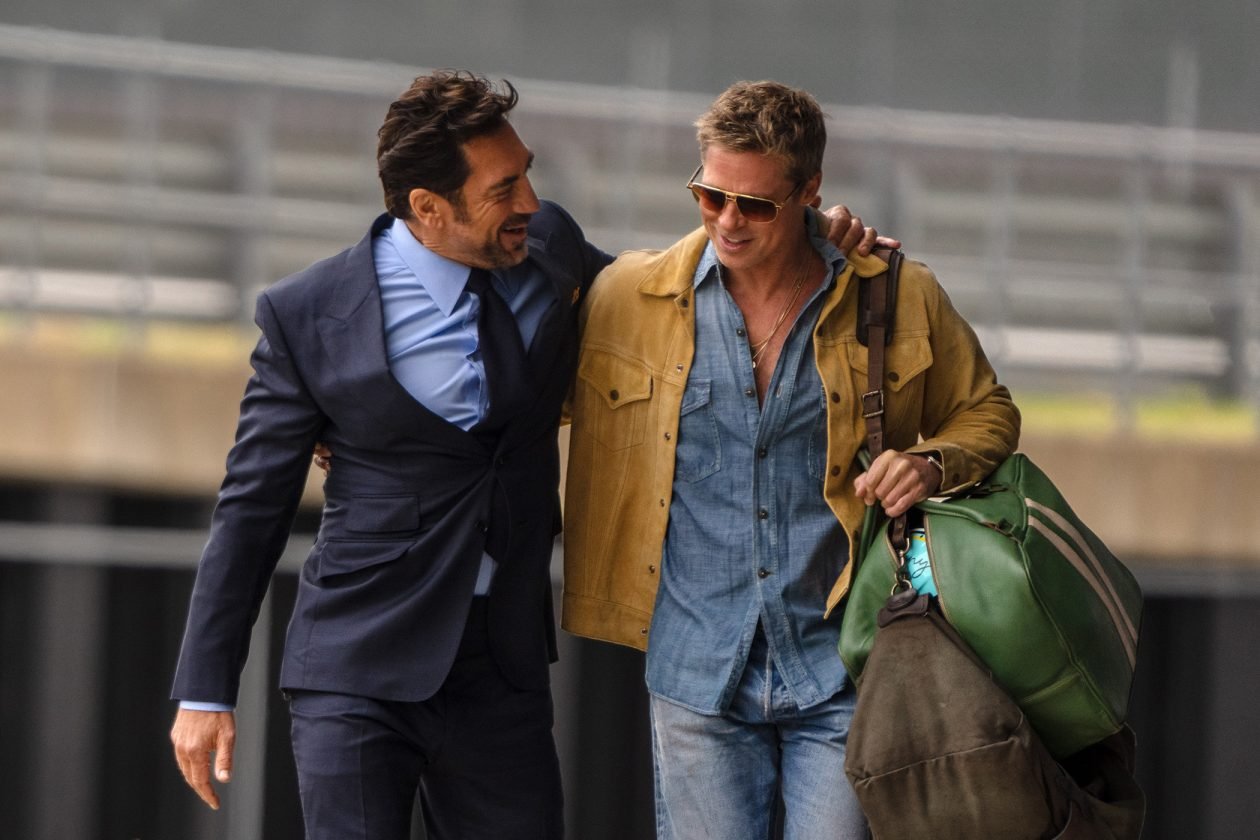 Javier Bardem i Brad Pitt na planie "F1 The Movie"
