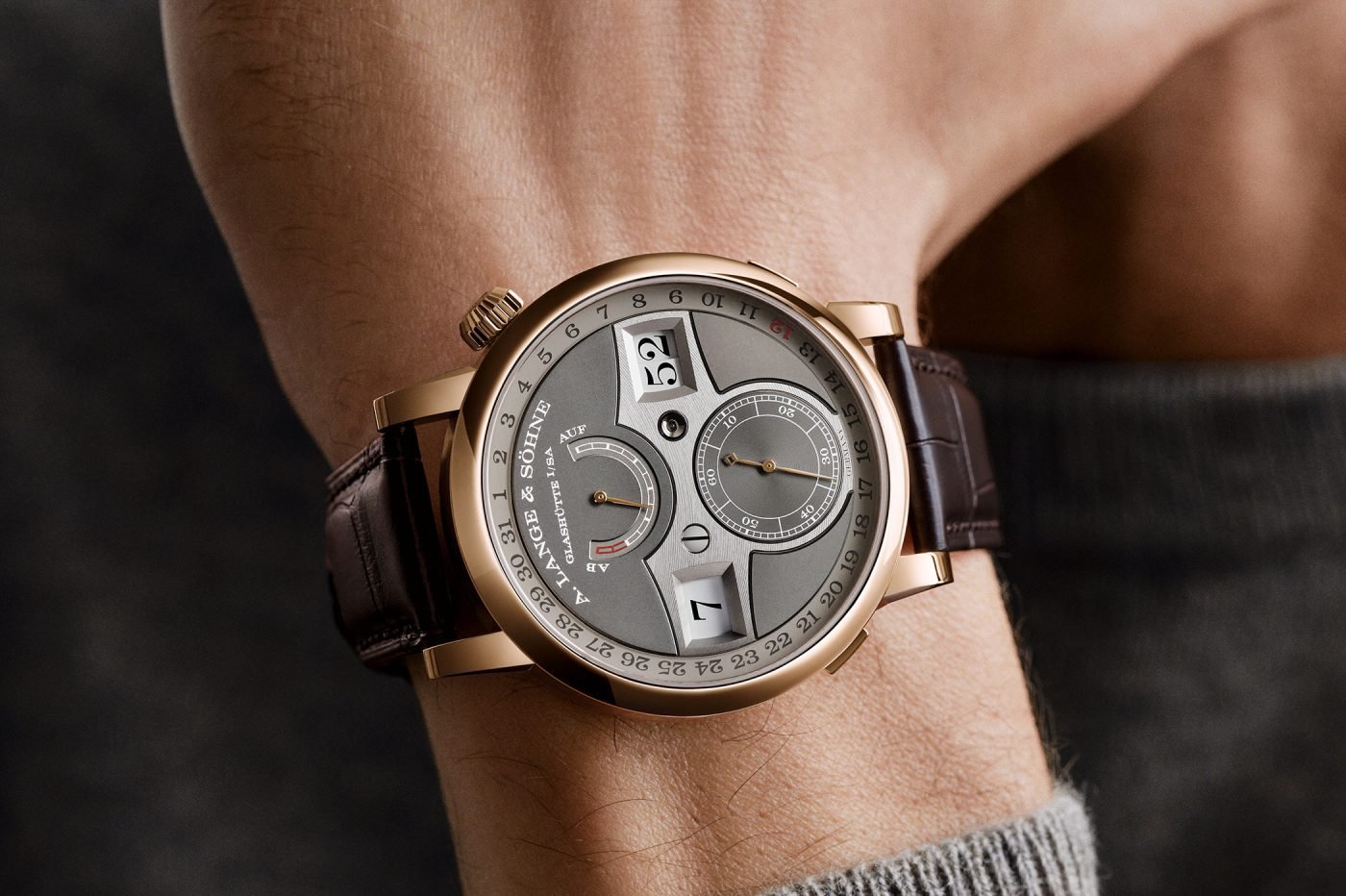 A. Lange & Söhne Zeitwerk Date w różowym złocie