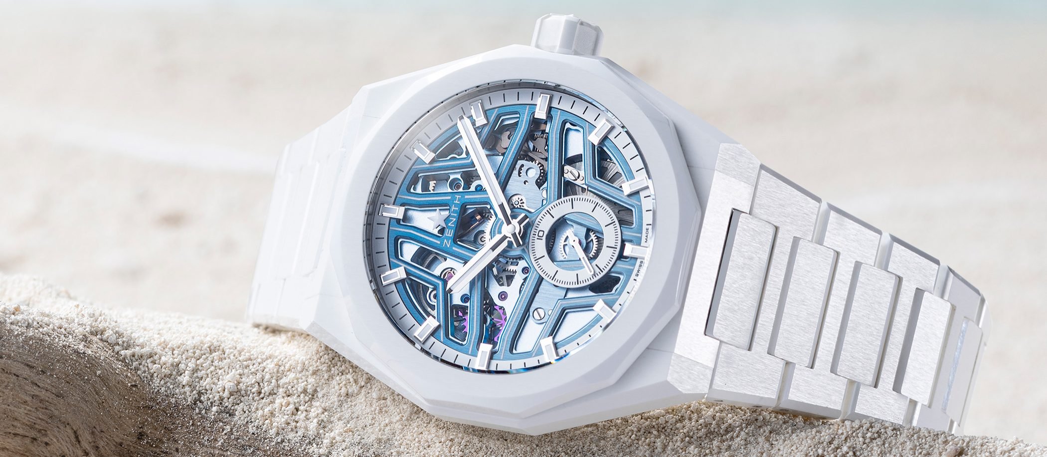 Zenith x Time & Tide Defy Skyline Skeleton White Surfer Ceramic