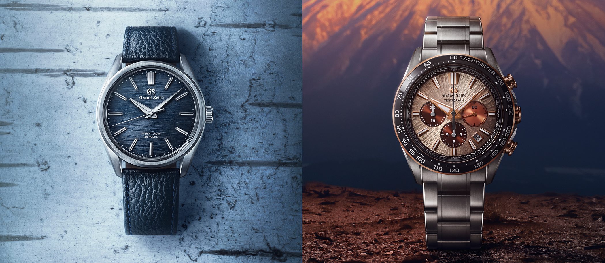 Grand Seiko „Moonlight Birch” i „Sunrise Tentagraph”