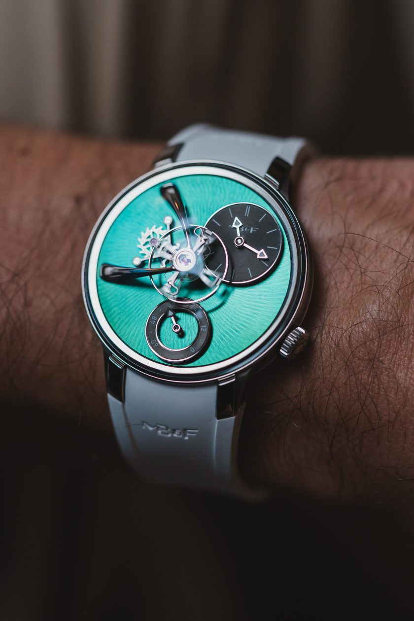 MB&F Legacy Machine 101 EVO w wersji Peacock Green