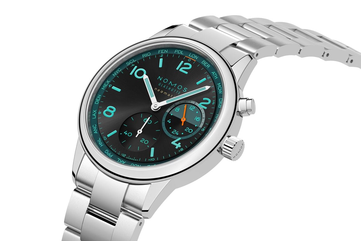 Nomos Glashütte Club Sport Neomatik Worldtimer „Night Navigation” Trace