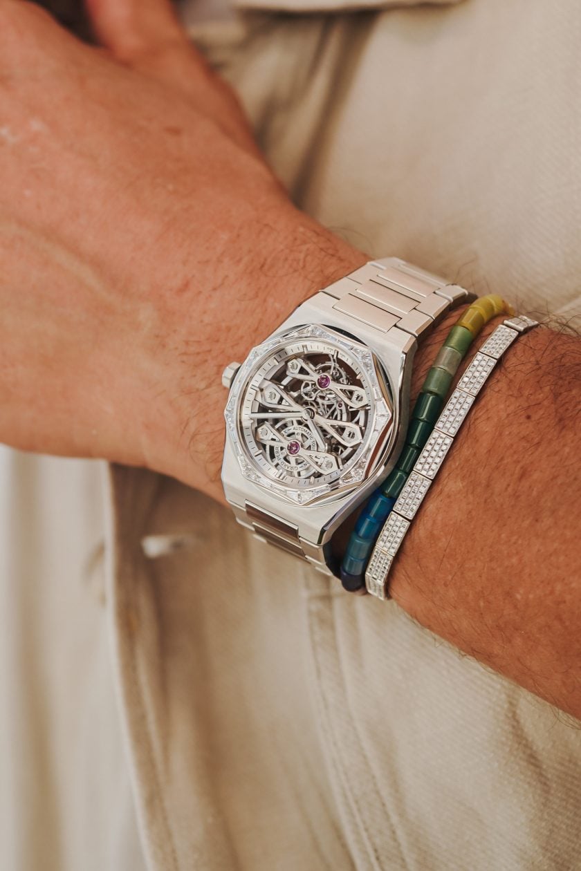 Girard-Perregaux Laureato Three Gold Bridges z diamentami