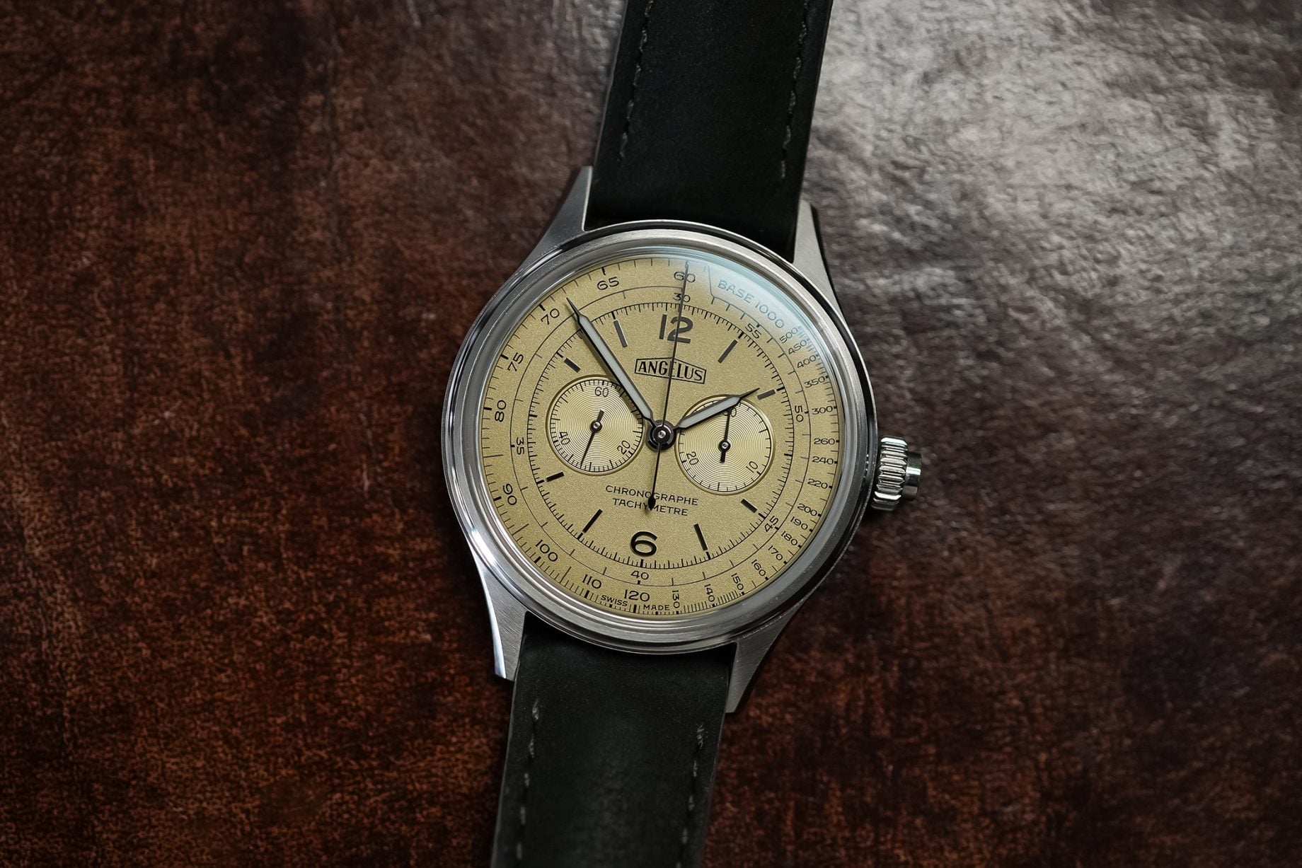 Monochrome Montre de Souscription 5 Angelus Chronographe Tachymètre