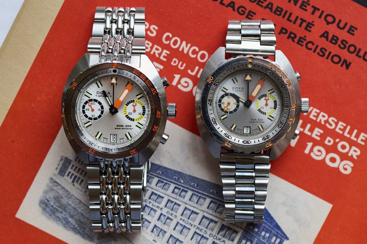 Doxa SUB 200 T.Graph II (po lewej) i oryginalny  model z 1969 roku