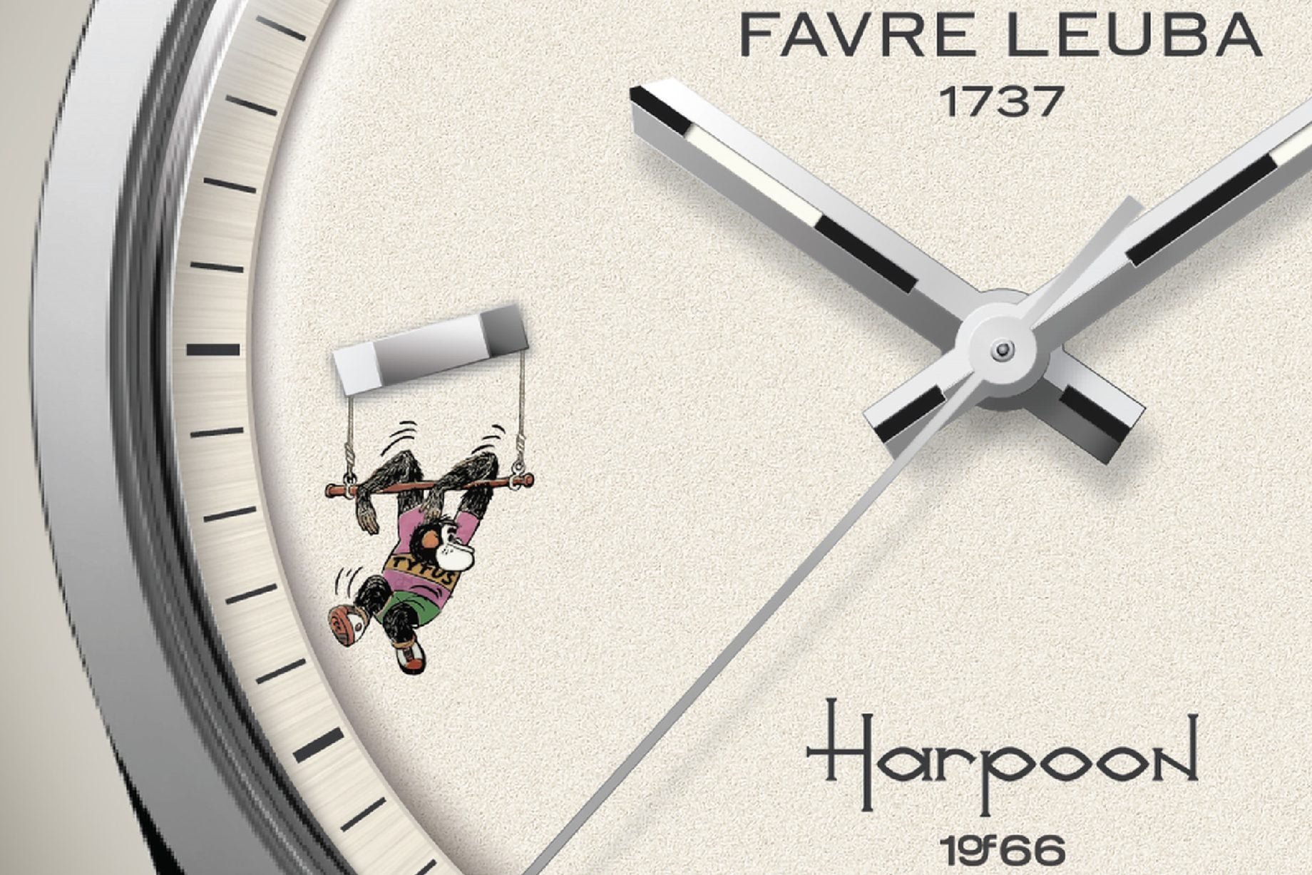 KMZiZ x Favre Leuba Harpoon Revival - Tytus, Romek i A'Tomek - detal tarczy